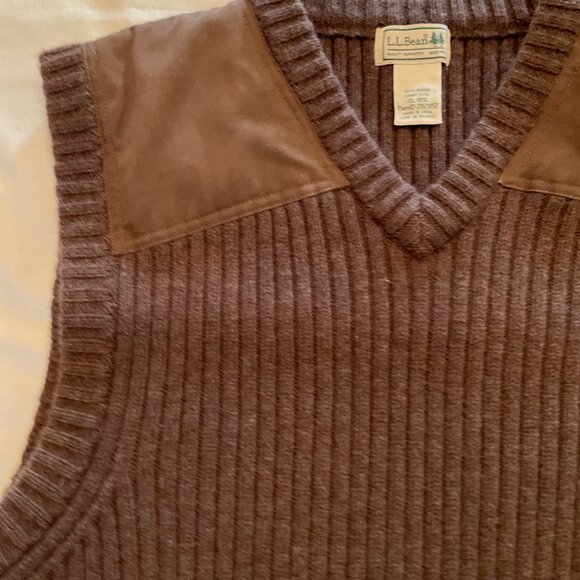 LL Bean Men's XL Vest Commando Waterfowl Field Sweater Brown - Picture 3 of 9